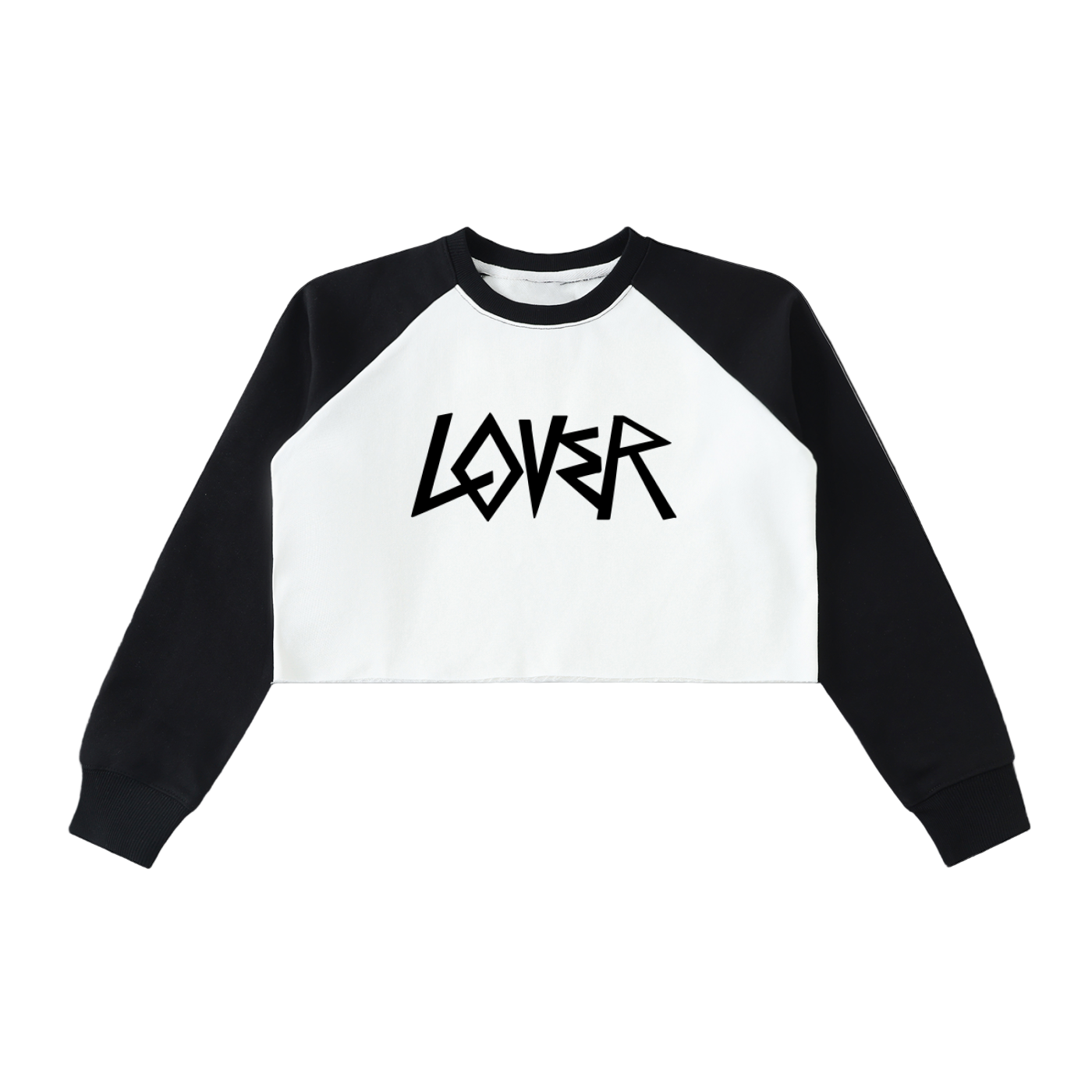 LOVER RAW-HEM RAGLAN CROP SS