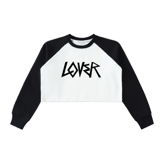LOVER RAW-HEM RAGLAN CROP SS